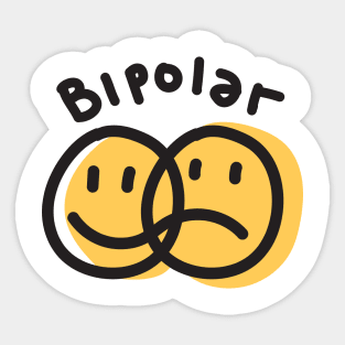 Bipolar Happy Sad Face Emoticon Sticker